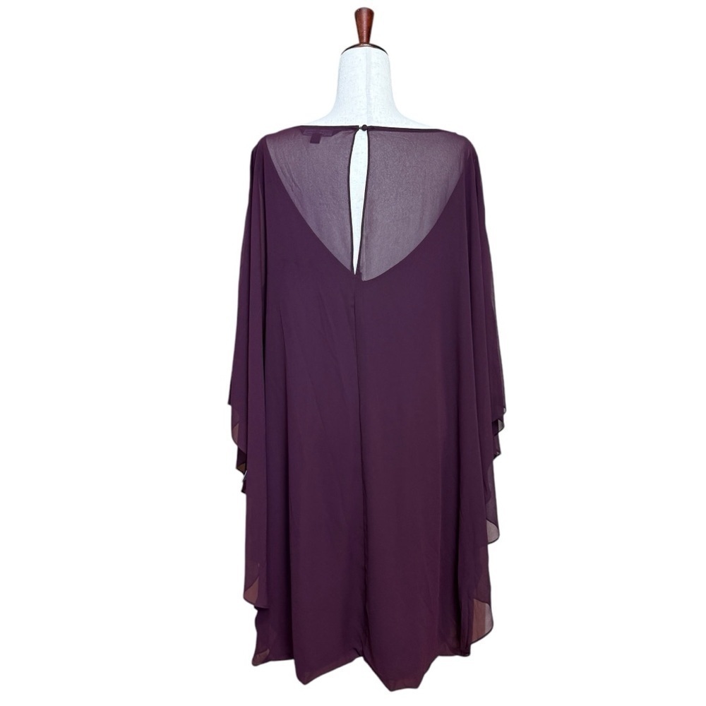 Sharagano Plus Size Gemmiferous Chiffon Dress. Raisin Size 22W #1438 NWT - Picture 4 of 10
